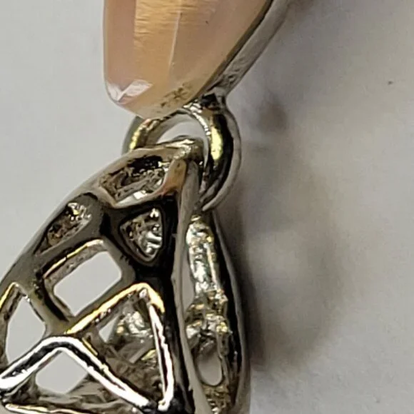 Rose Quartz Pendant with Rhinestone - Picture 5 of 8